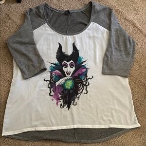 Gray and White Maleficent Graphic Top